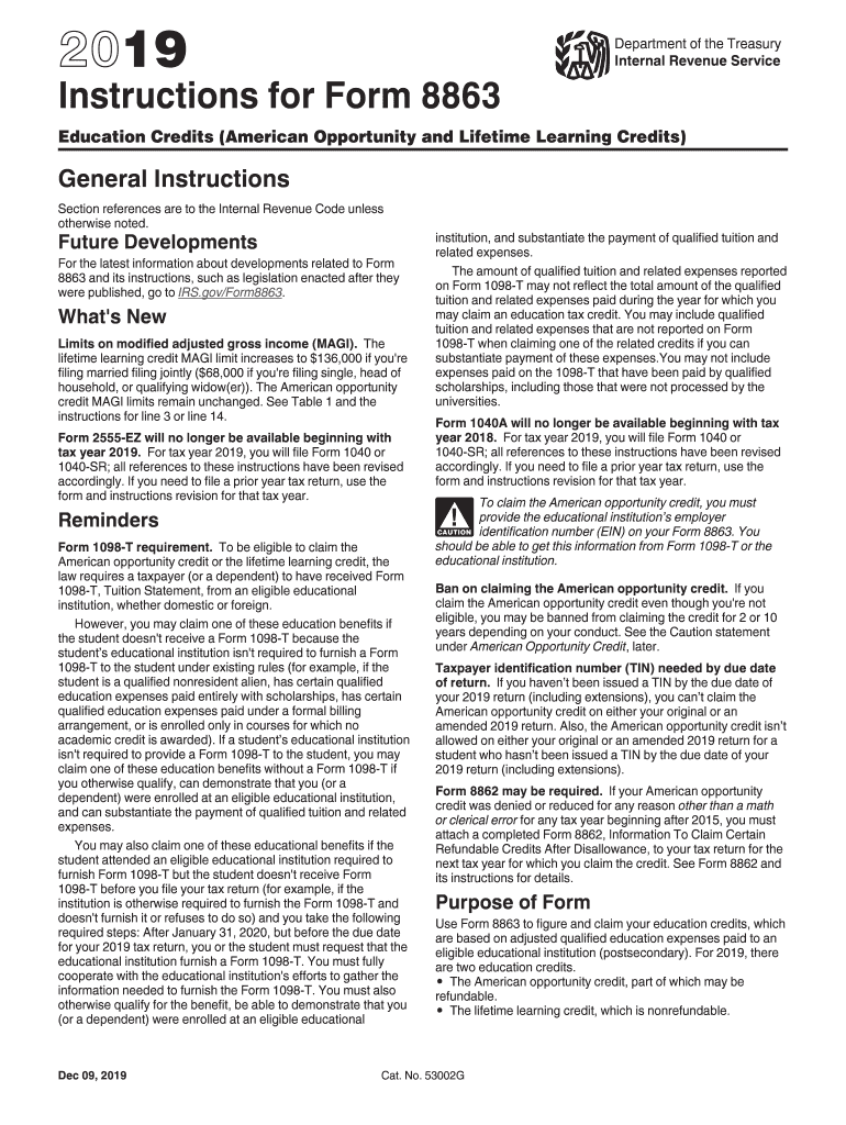 Form 8863 Instructions