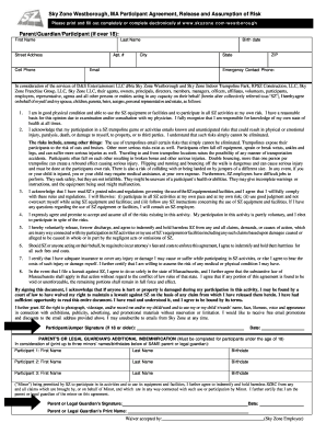 Sky Zone Everett  Form