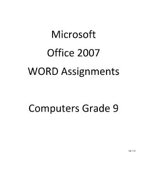 Microsoft Office WORD Assignments Computers Grade 9 Gcctech  Form