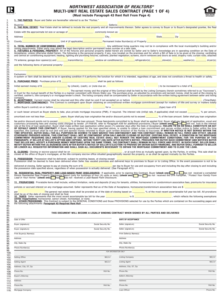 Multi Unit Sales Contract Specialty Title Services  Form