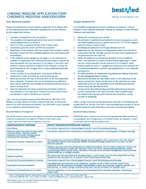 Medihelp Kroniese Aansoek Vorm  Form
