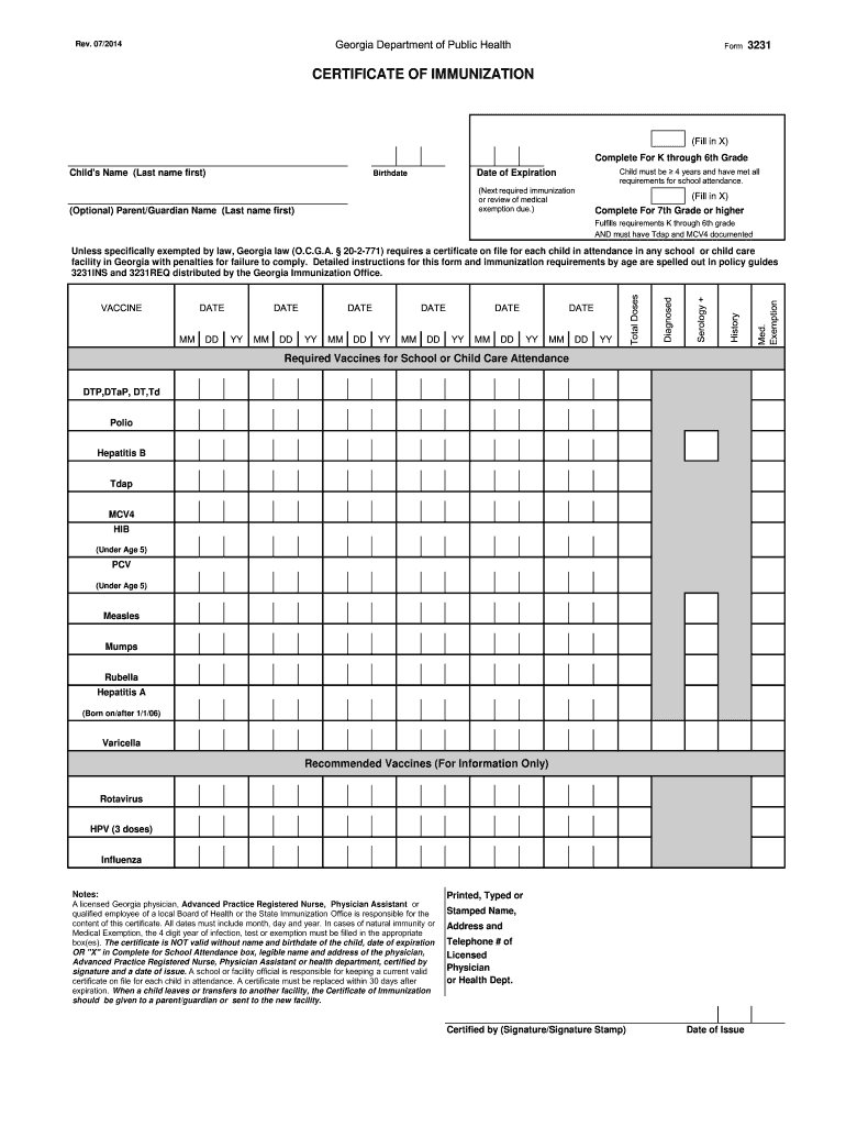 Health Department Form 3231 Fill Out and Sign Printable PDF Template