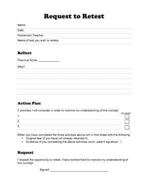 Request to Retest Form