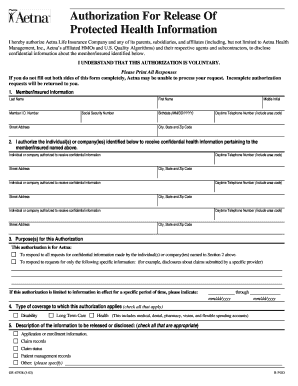 Aetna HIPAA Form
