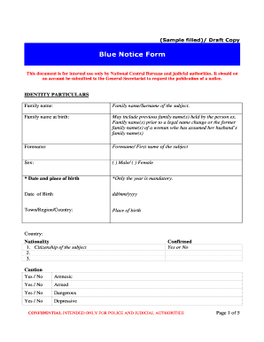 Blue Notice Application Draft Form Sample Filled Cbi Nic