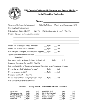 Shoulder Evaluation Template  Form