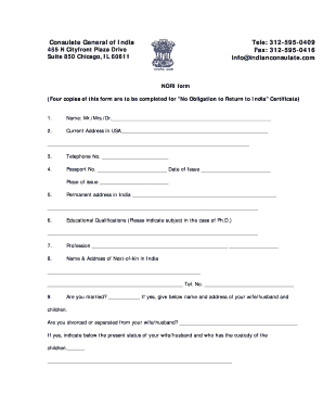 Nori Affidavit Sample  Form