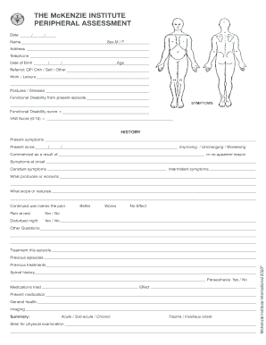 Mckenzie Assessment Form PDF