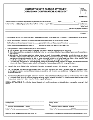 Instructions to Closing Attorney  Form