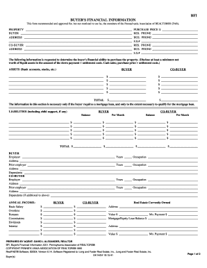 BFI BUYER&amp;#39;S FINANCIAL INFORMATION