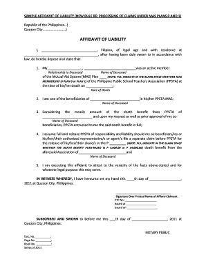 Sample Affidavit  Form