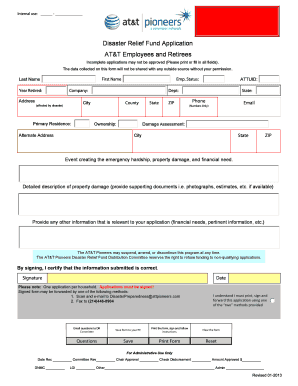 At T Disaster Relief  Form