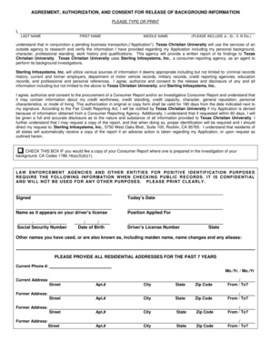 Background Check Texas  Form