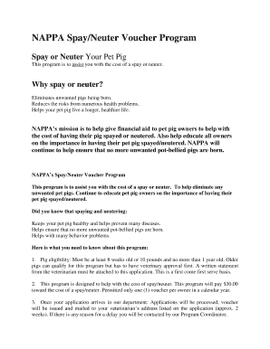 NAPPA SpayNeuter Voucher Program  Form