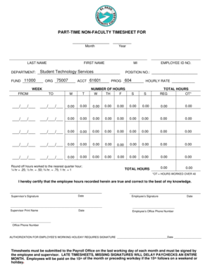 Monthly Payroll Form Timesheet PDF Epcc