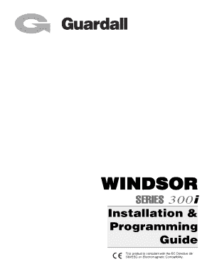 Windsor 300i Installation and Programming Guardall Ltd  Form