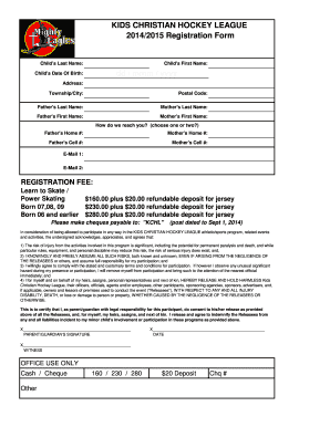 Season Registration Form Kids Christian Hockey League Kidshockey