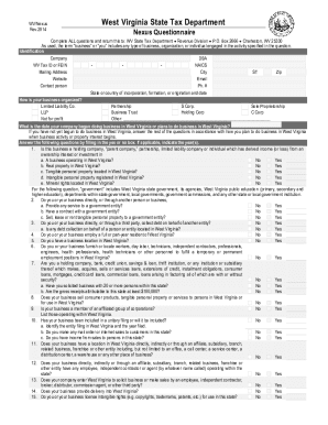Nexus Questionnaire State of West Virginia State Wv  Form