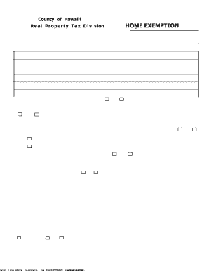 RP Form 19 71 Claim for Home Exemption County of Hawai I