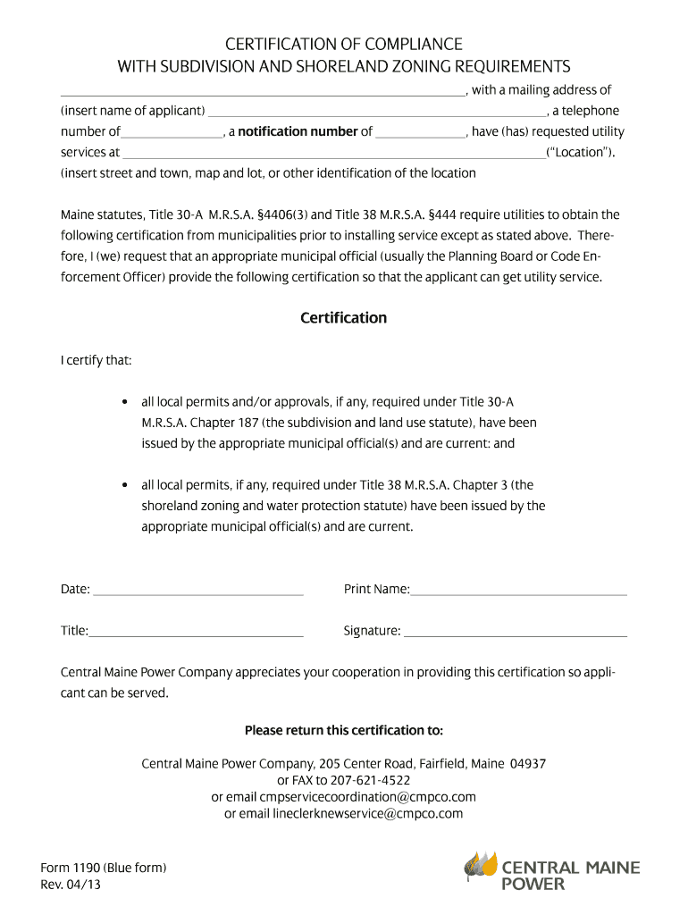  Cmp 1190 Form 2013-2024