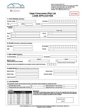 Cape Consumers Application Form