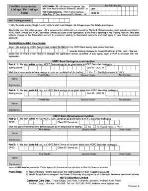Hdfc Securities Linkage Form