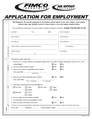 Fimco Applications Form