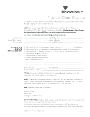 Illinicare Provider Reconsideration Request Form