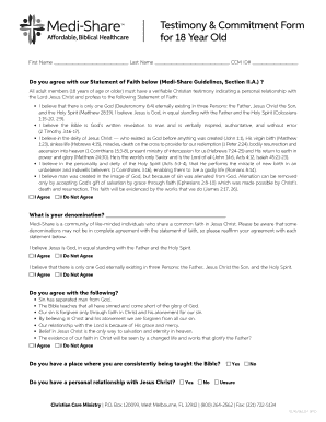 Commitment Form for 18 Yoa Christian Care Ministry Mychristiancare