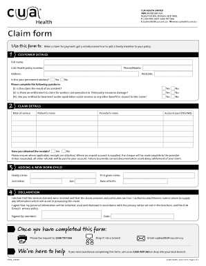Cua Health Insurance Form