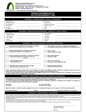 Takaful Ikhlas Endorsement Form