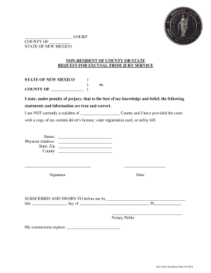 New Mexico Affidavit Form