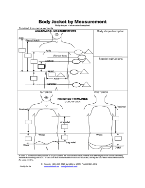 Body Jacket by Measurement Page 1 2 Otto Bock  Form