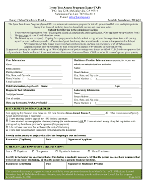 Get and Sign Lyme Tap Form 2014-2022