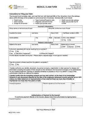 MEDICAL CLAIM FORM Palig Com