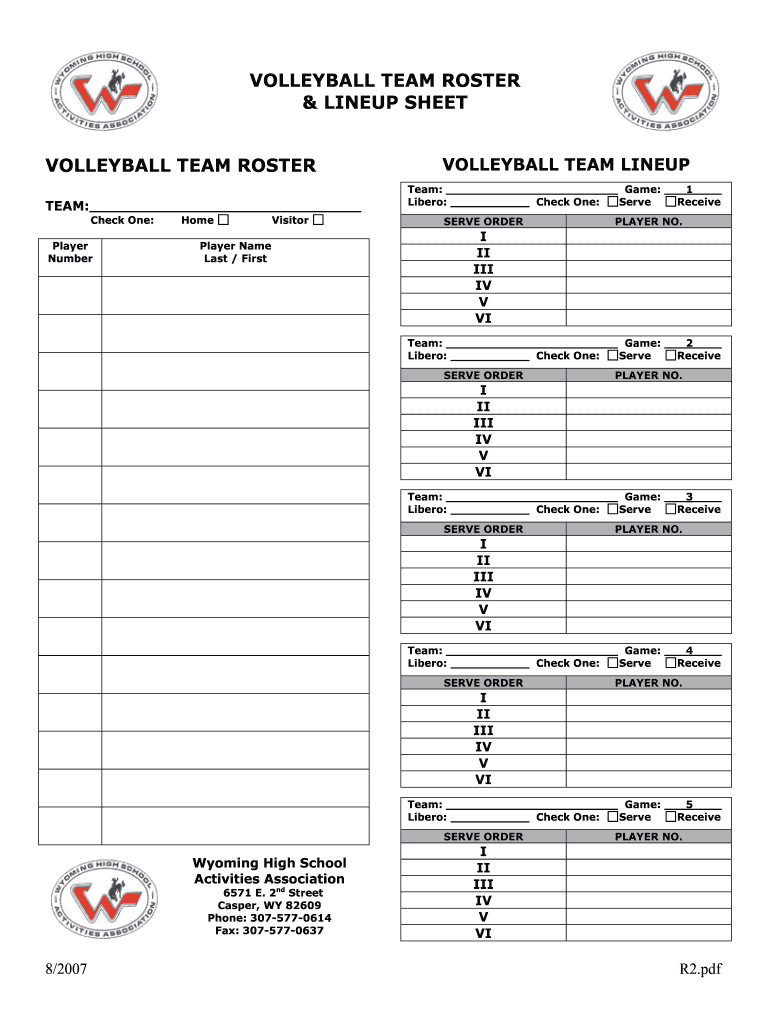  Volleyball Lineup 2007-2024