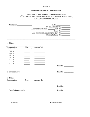 Cash Scroll Register  Form