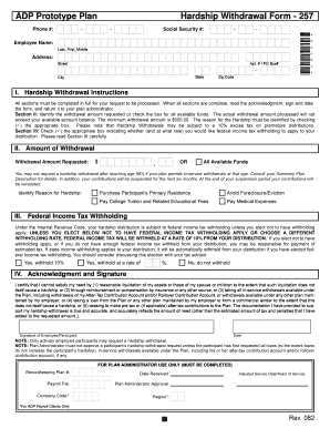 Adp Hardship Withdrawal Form