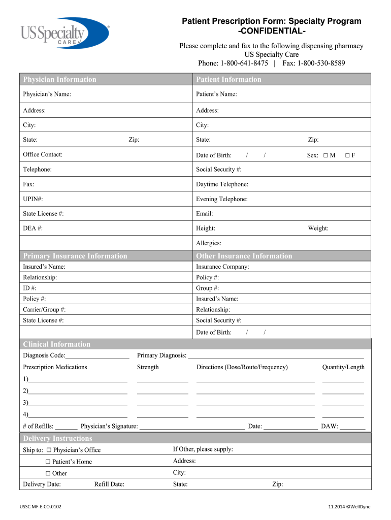 Patient Medication Profile Template  Form