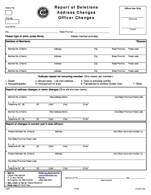 Delete Address Change Form Civitan International Civitan