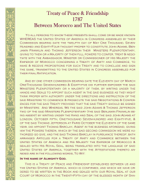 Treaty of Peace and Friendship 1786 PDF  Form