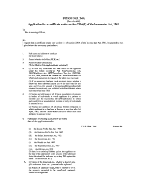 Form 34a Income Tax