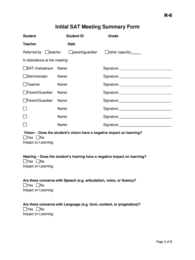 Initial SAT Meeting Summary Form  Rda  Aps Edu