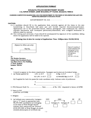 Kolkata Police Recruitment Medical Letter Image  Form
