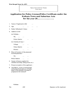 Police Licence Renewal Online  Form