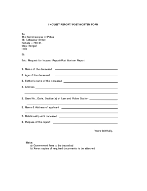 Post Mortem Report Online Tamilnadu  Form