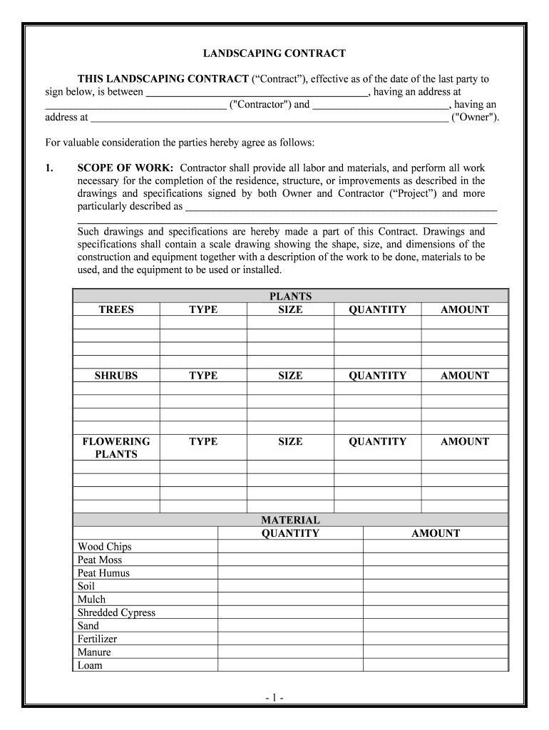 Landscaping Services Contract Template Get Sample  Form