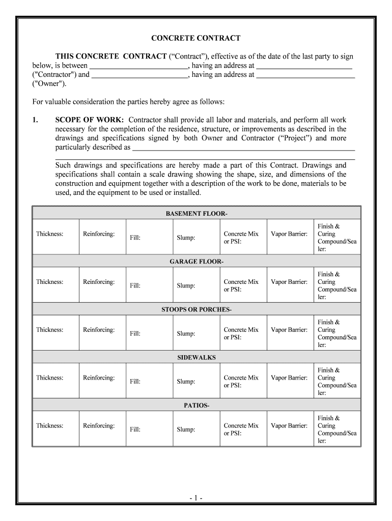 Contracts and Forms for a Decorative Concrete Business