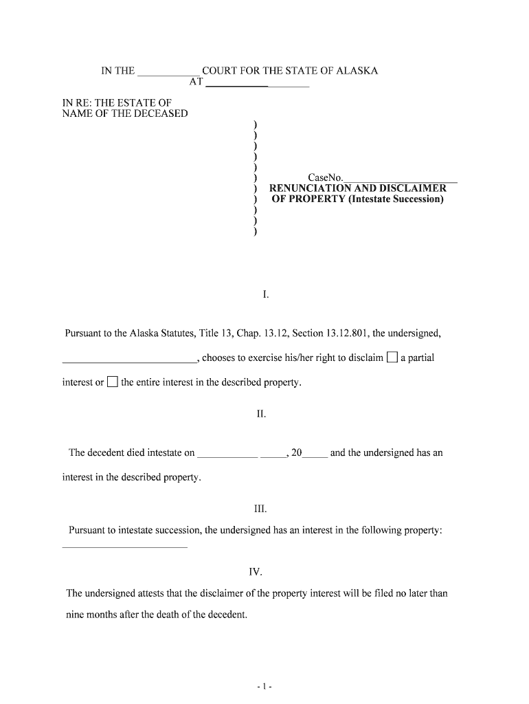 Glossary of Probate Estates Terms Alaska Court System  Form