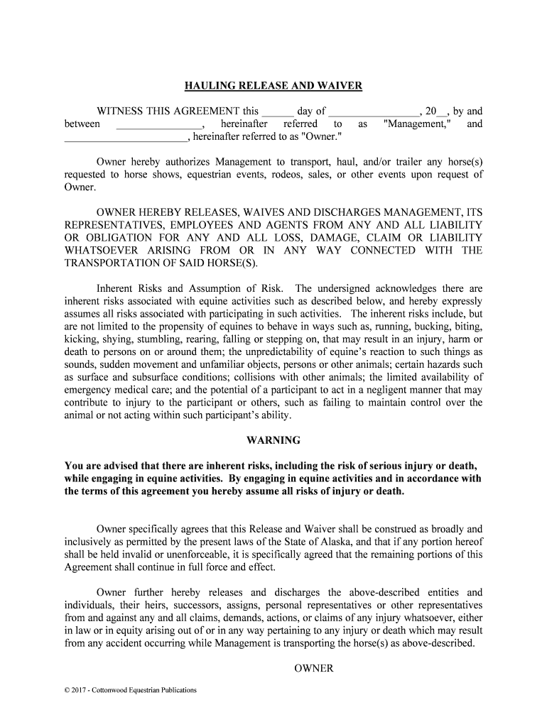 Inland Transport Agreement EXAMPLE  Form